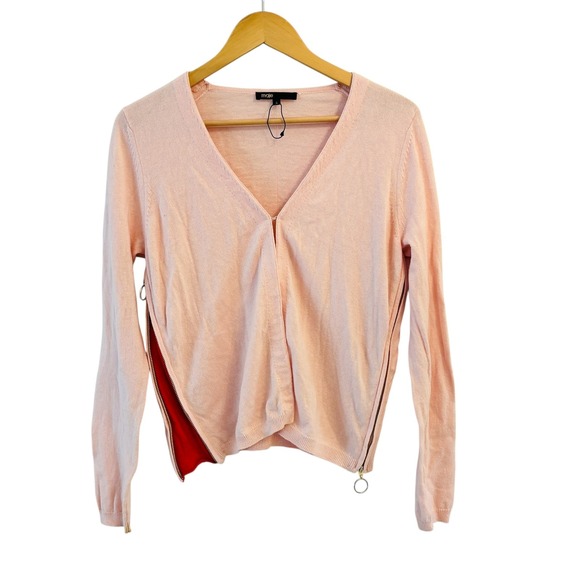 Maje Womens Sweater Cardigan Size L Zipper Hem Pullover Long Sleeve Quiet Luxury - Picture 1 of 11